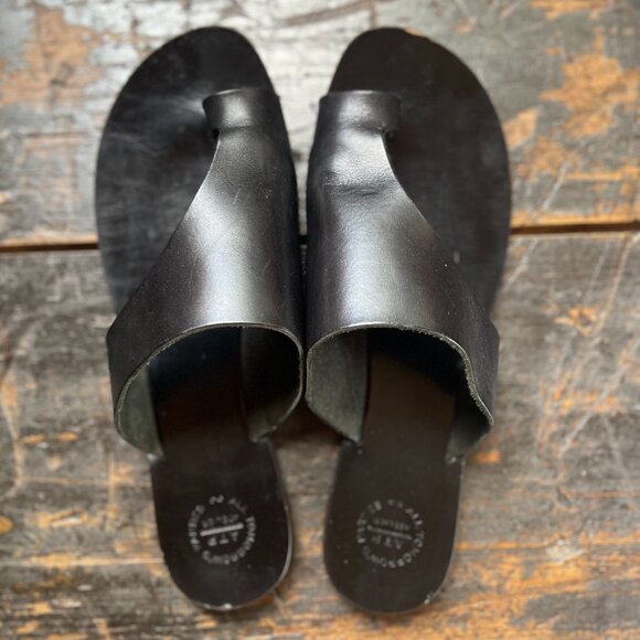 ATP ATELIER ROSA VACCHETTA LEATHER SIZE EU41 BLACK SANDALS - Picture 3 of 10